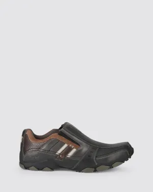 BECKER SLIP ON SNEAKERS BLACK LEATHER