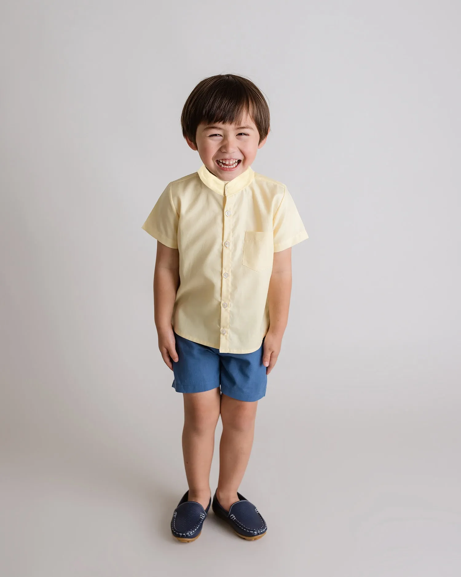 Blue Linen Shorts