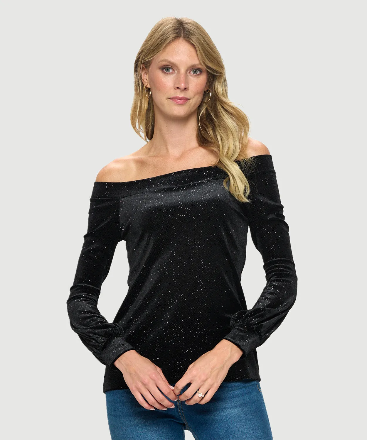 Boat Neck Bishop Sleeve Top