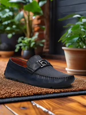 bugatti Dark Blue Premium Leather Slip On