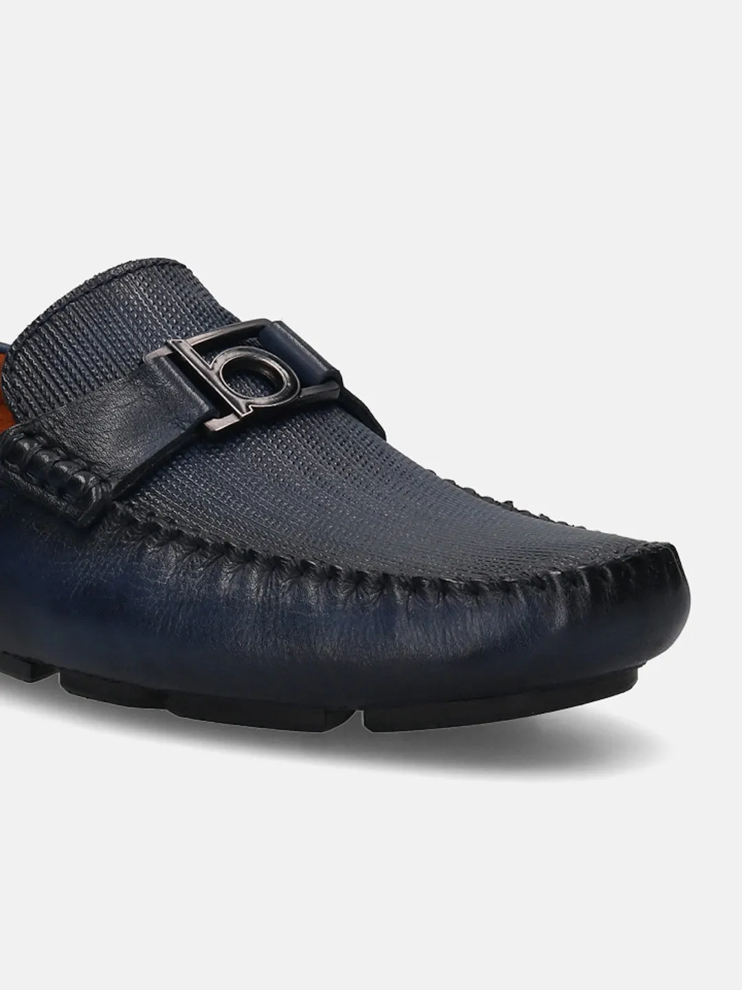 bugatti Dark Blue Premium Leather Slip On