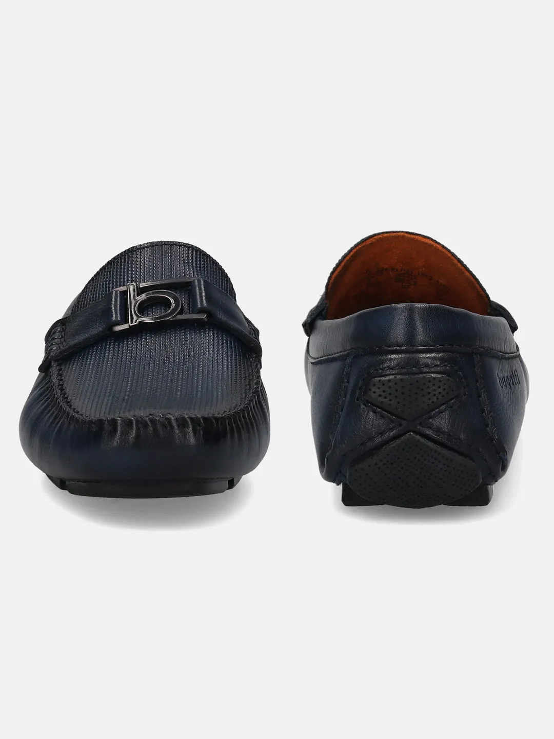 bugatti Dark Blue Premium Leather Slip On