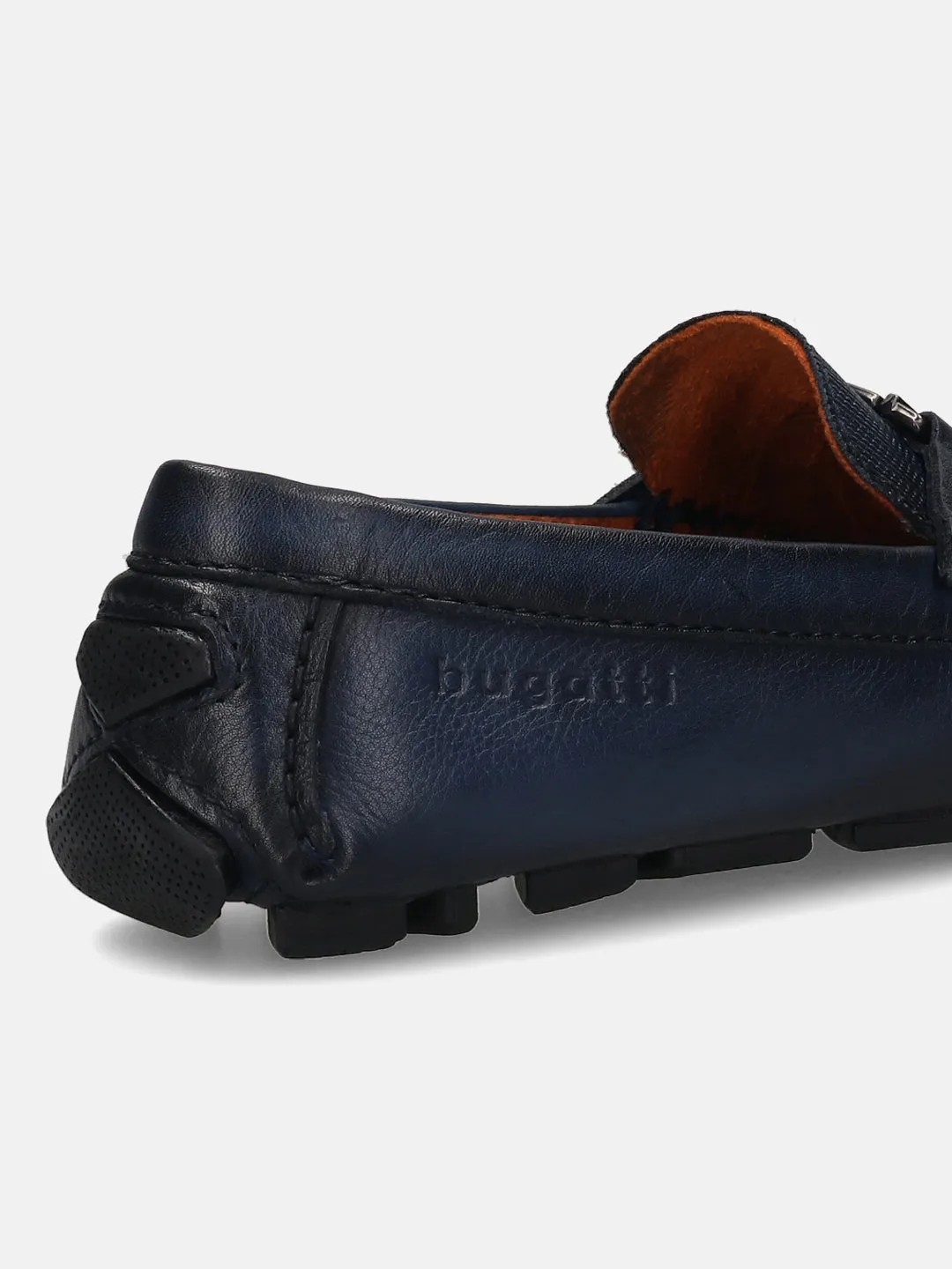 bugatti Dark Blue Premium Leather Slip On
