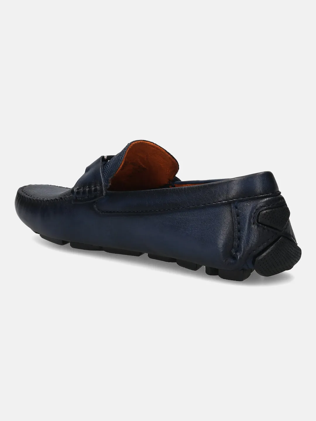 bugatti Dark Blue Premium Leather Slip On
