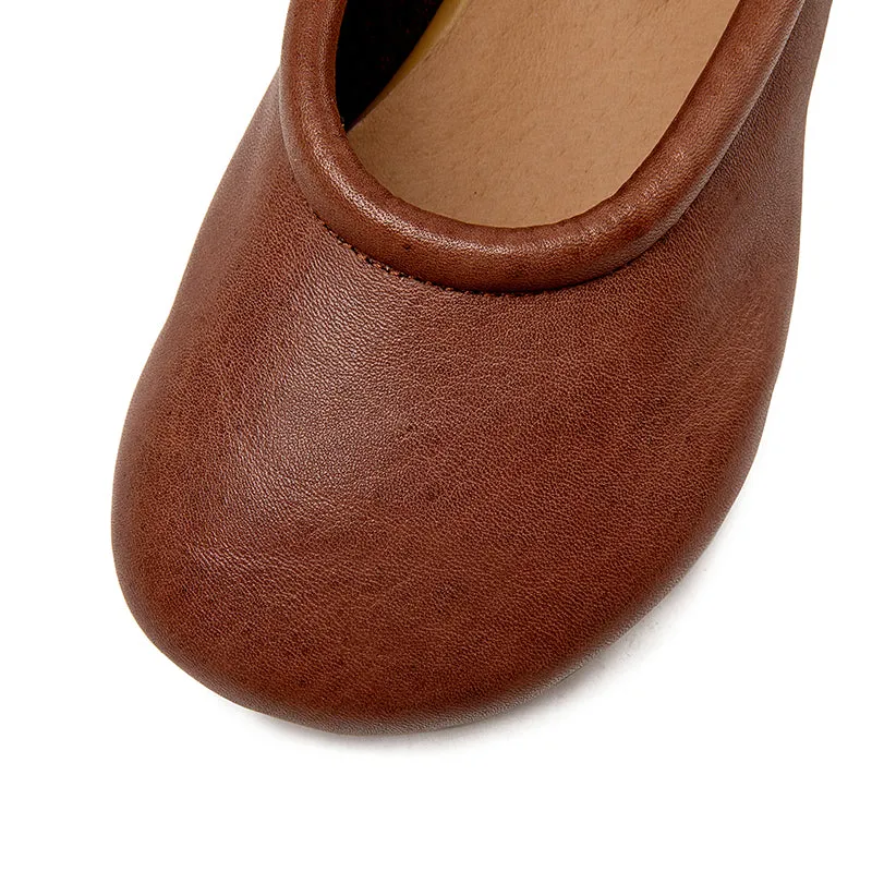 Handmade Flat Soft Leather Sandals Slingback
