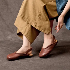 Handmade Flat Soft Leather Sandals Slingback