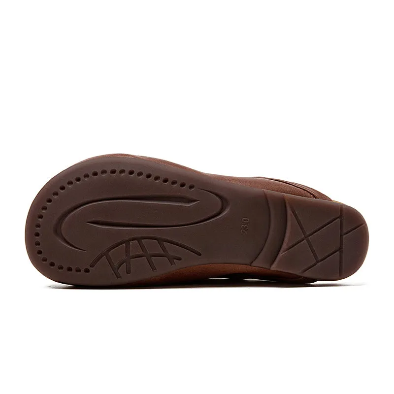 Handmade Flat Soft Leather Sandals Slingback