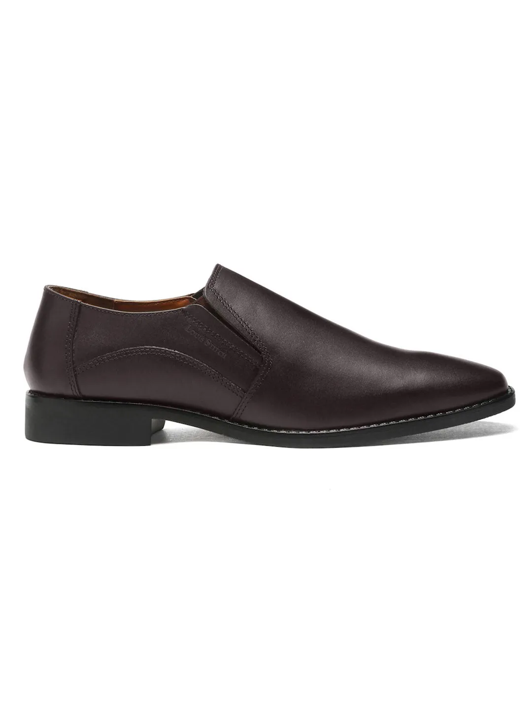 Handmade Italian Leather Formal Slipons Brunette Brown Shoes for Men