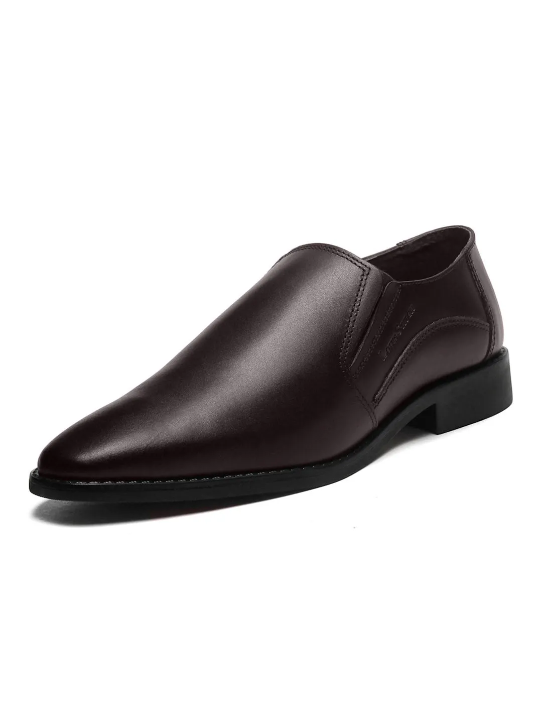 Handmade Italian Leather Formal Slipons Brunette Brown Shoes for Men