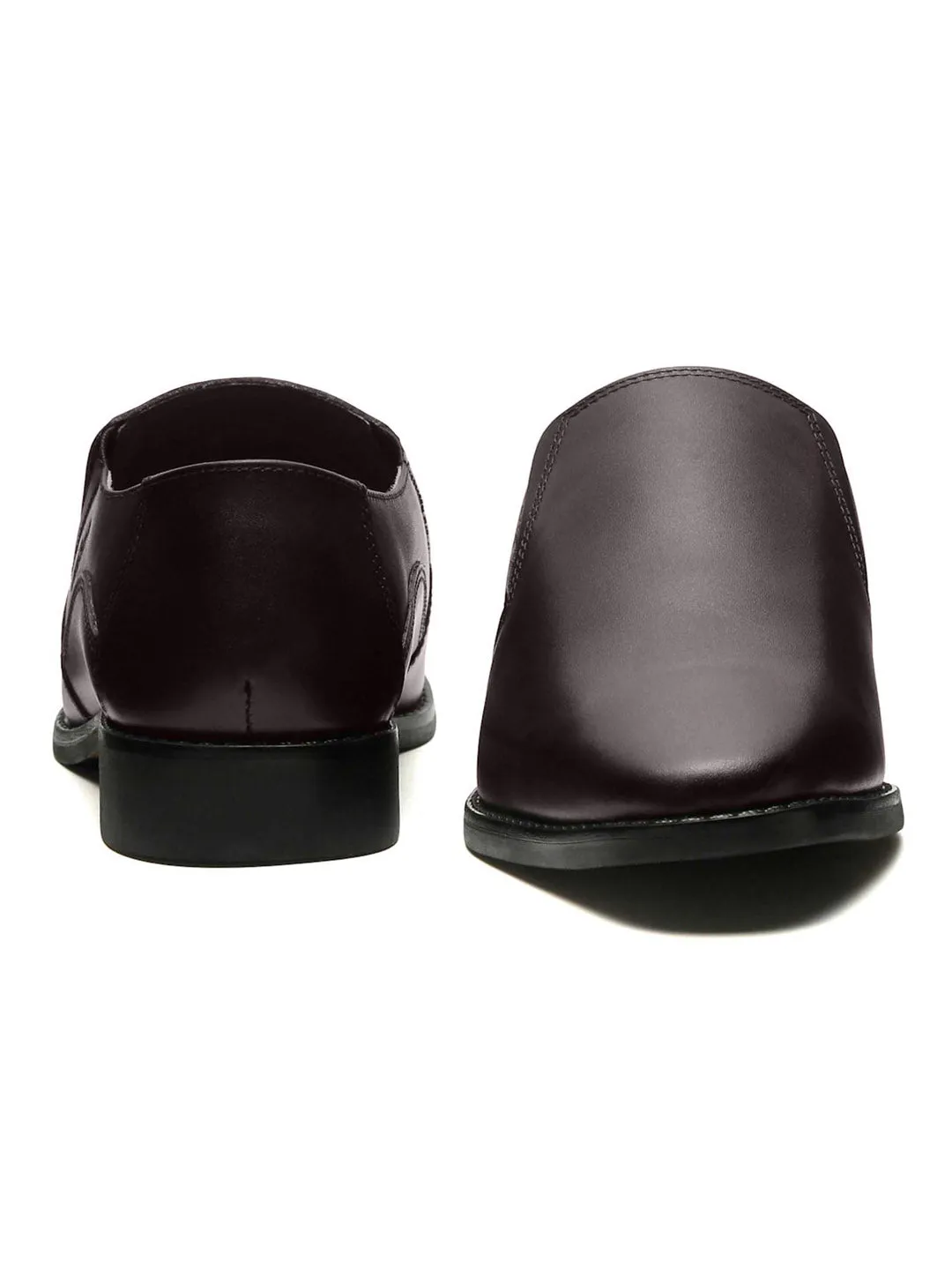 Handmade Italian Leather Formal Slipons Brunette Brown Shoes for Men