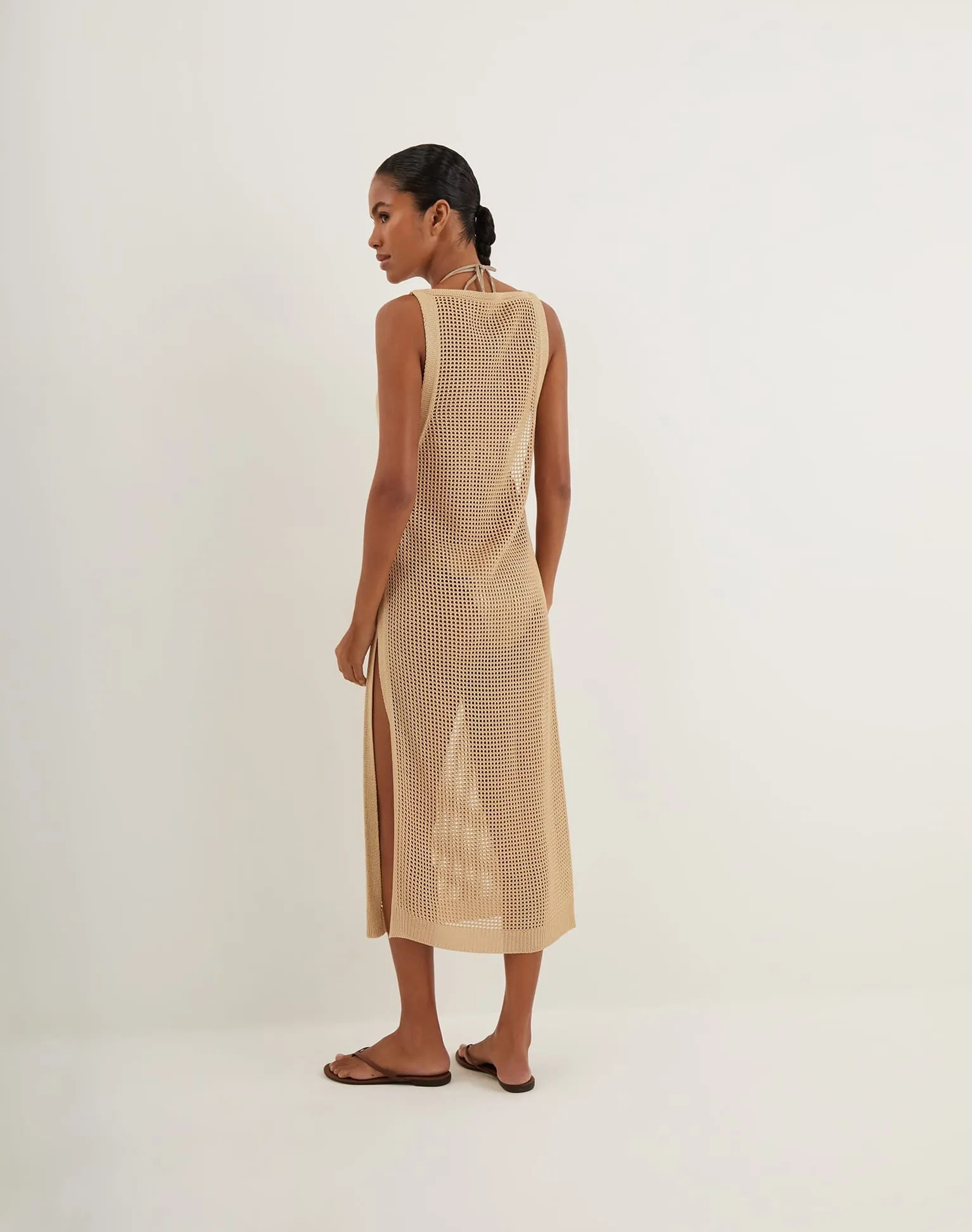Knit Hanna Long Cover Up - Natural