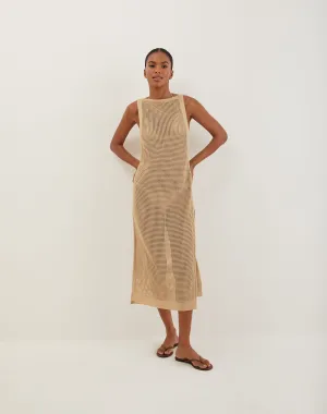 Knit Hanna Long Cover Up - Natural