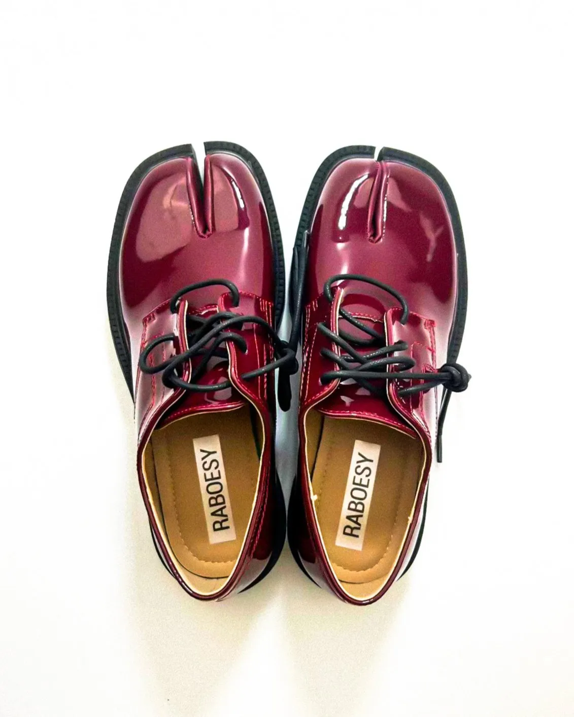 Lace Up Thick Heel Tabi Loafers