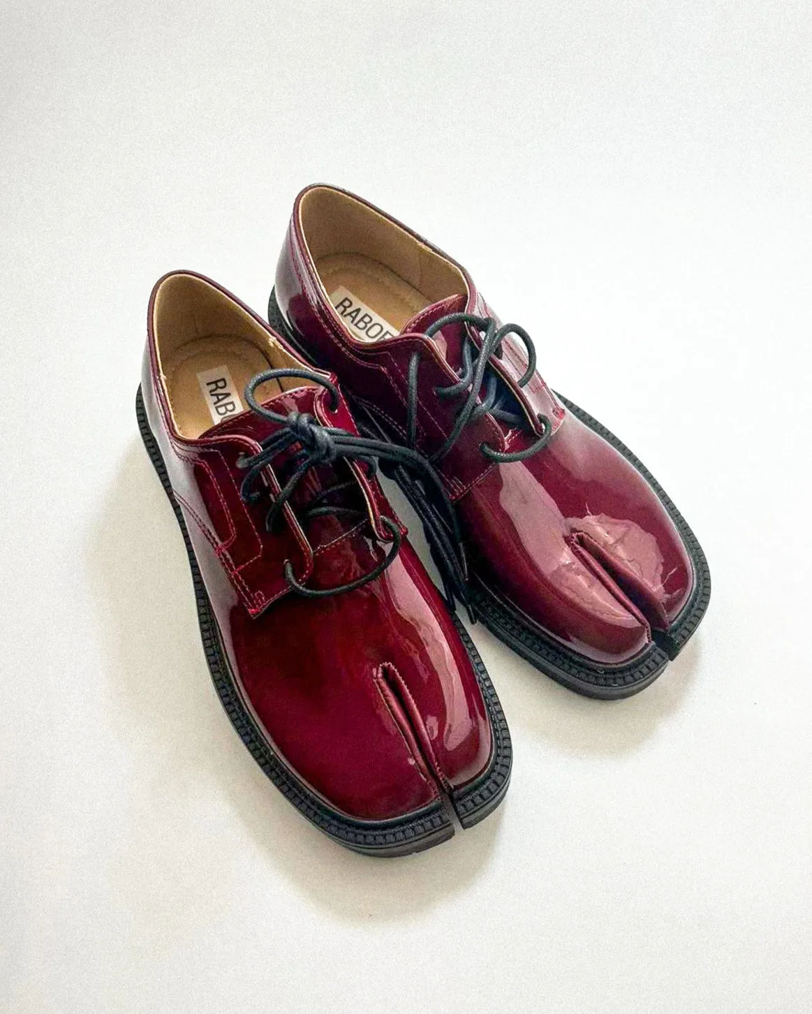 Lace Up Thick Heel Tabi Loafers