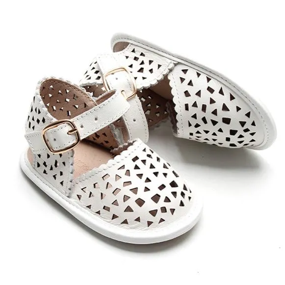 Leather Pocket Sandal | Color 'Cotton' | Soft Sole