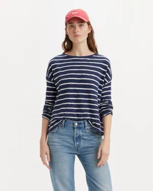 Levi's® Womens Margot Long Sleeve Tee - Saint Stripe Naval Academy