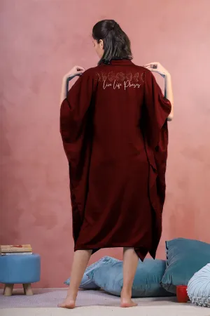 Maroon Rayon Shirt-Kaftan - Phases