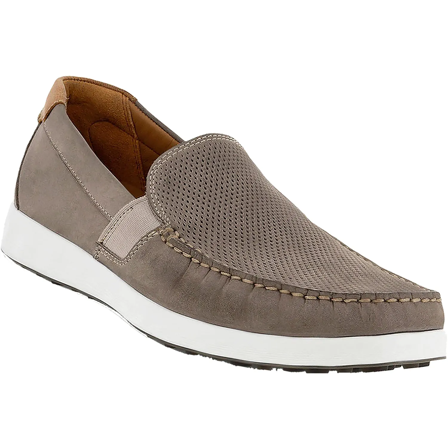 Men's Ecco S Lite Moc Warm Grey/Cognac Nubuck