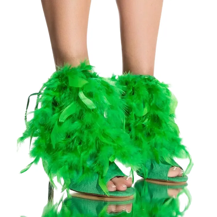 Pink Feather Finesse Ostrich Hair Heels