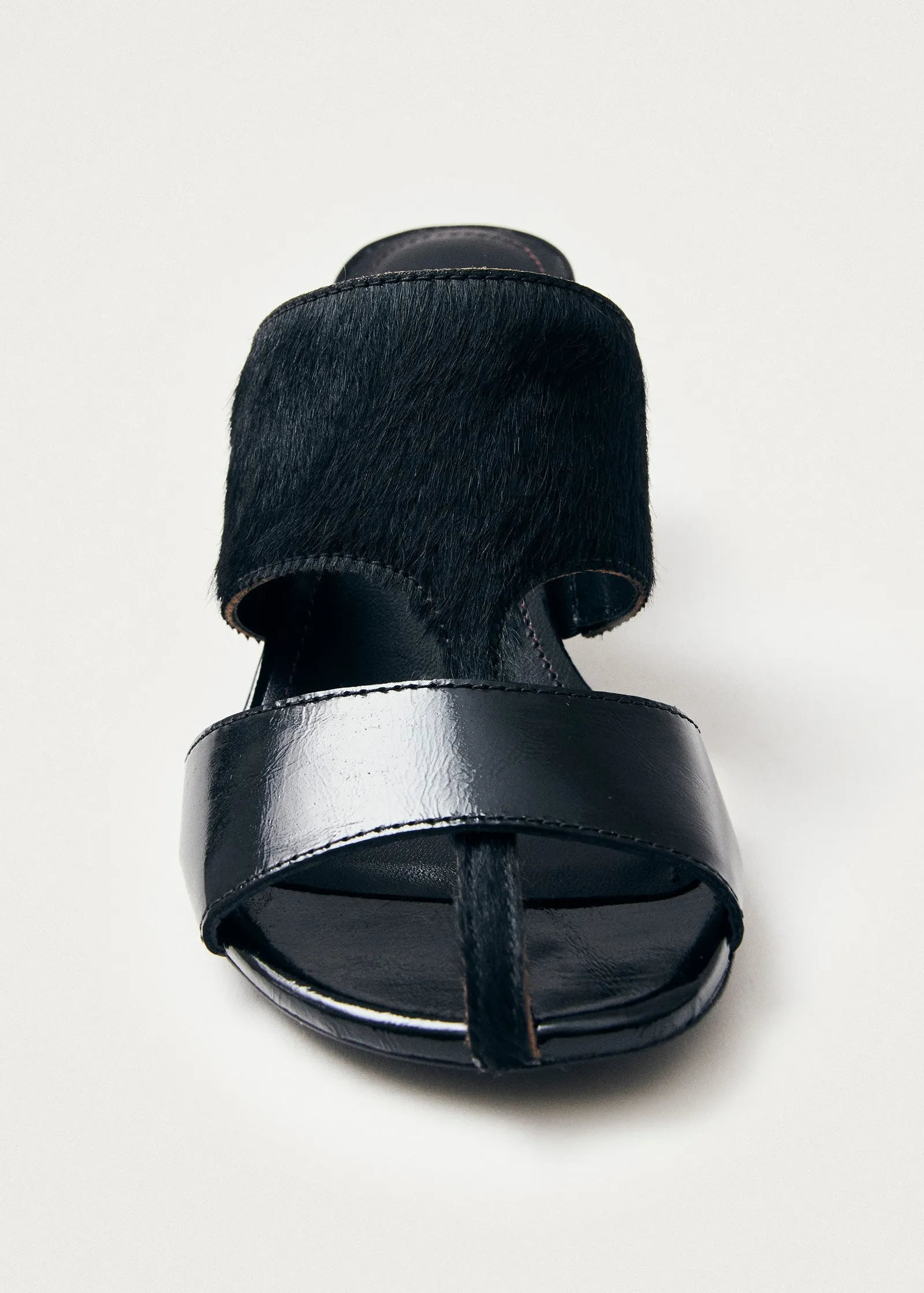 Rhea Soft Black Leather Sandals