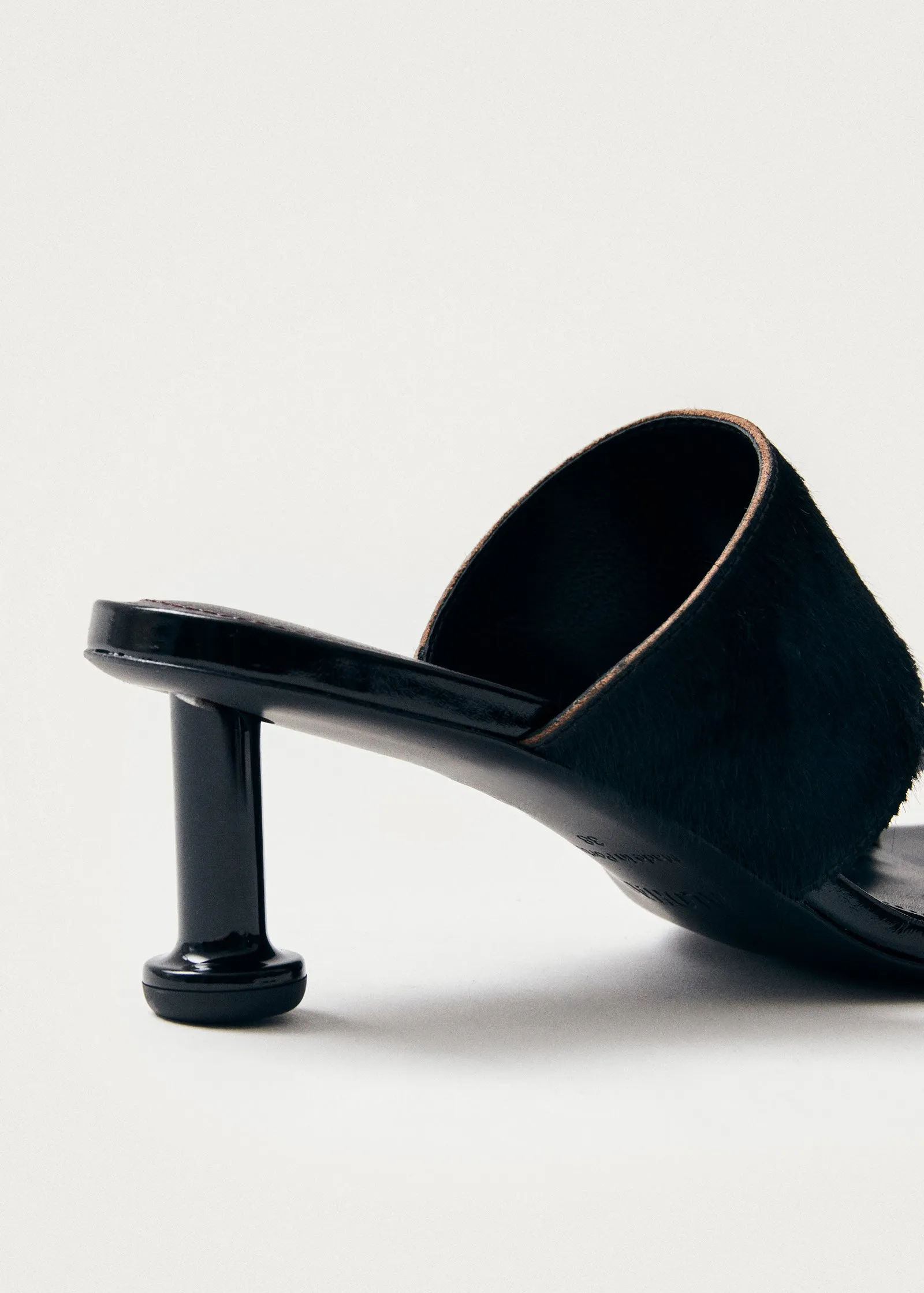 Rhea Soft Black Leather Sandals