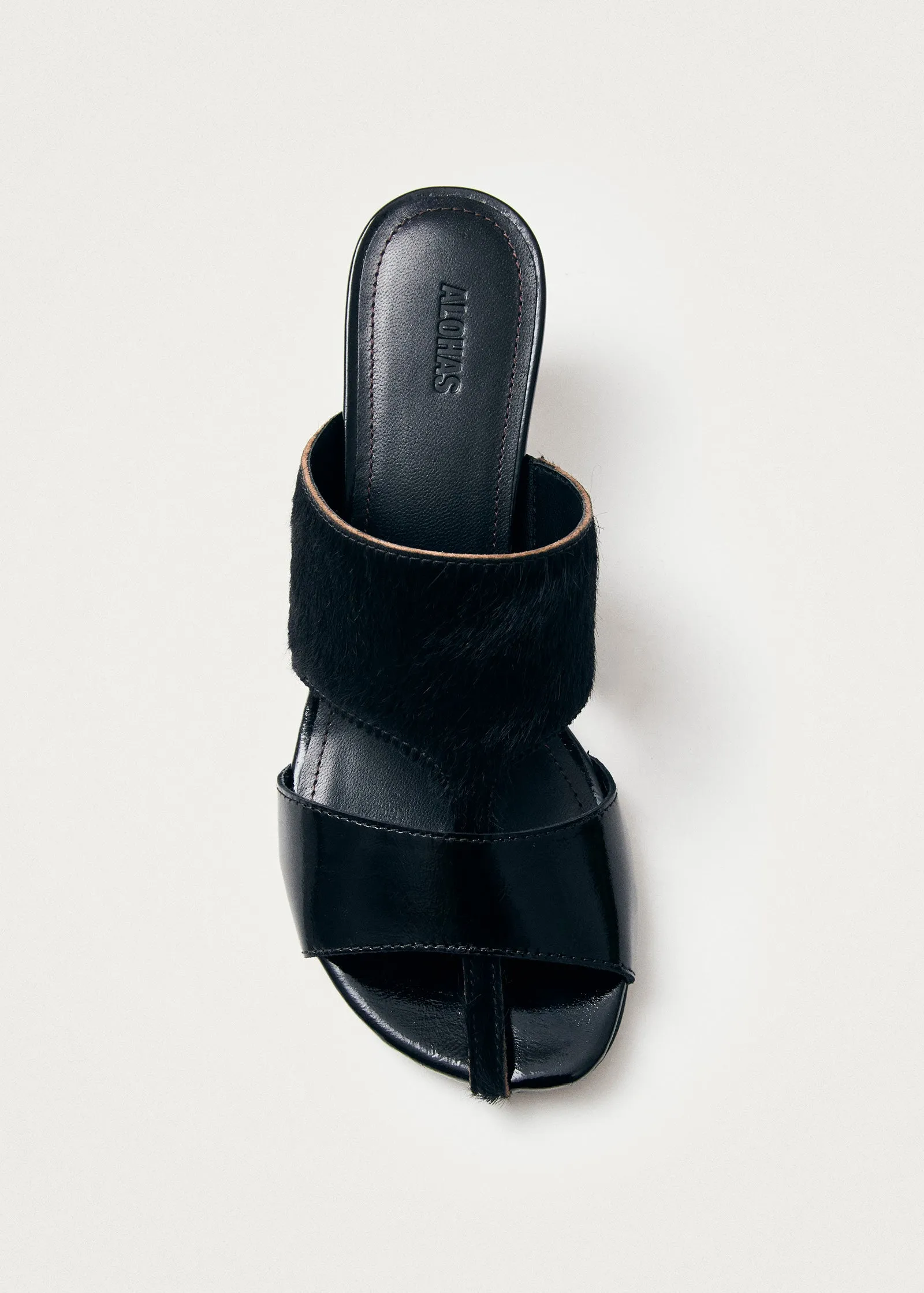 Rhea Soft Black Leather Sandals