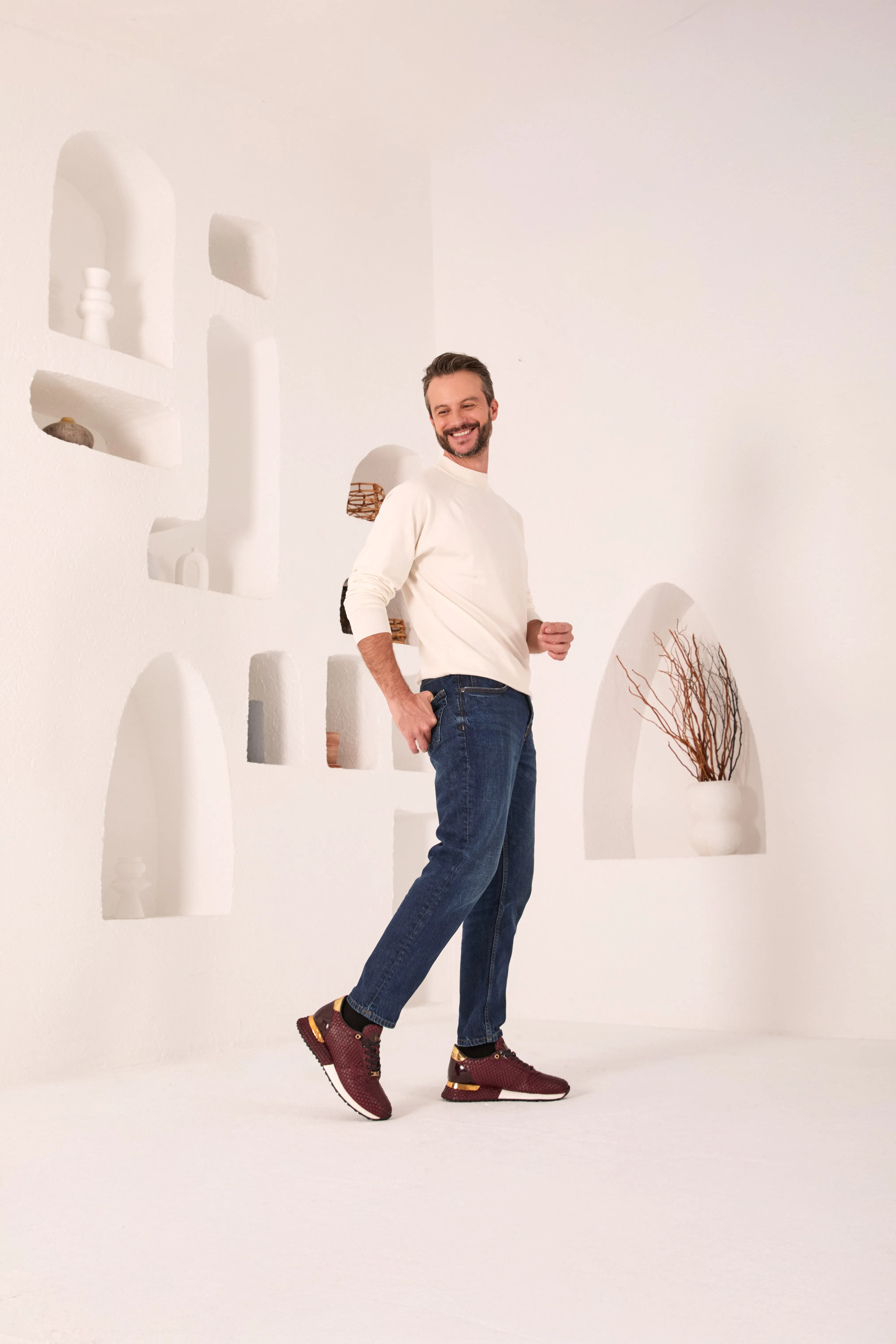 The Majesty Burgundy Leather Men Sneaker