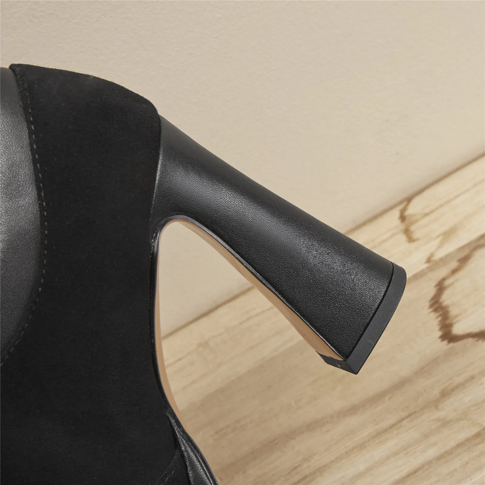 TinaCus Women's Suede Leather Handmade Platform High Heel Pumps Shoes